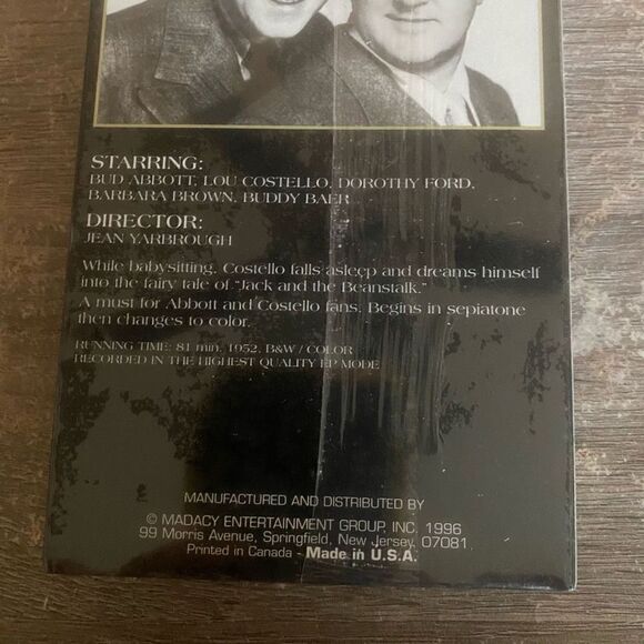 Madacy Entertainment Jack and The Beanstock Bud Abbott Lou‎ Costello VHS NWT - Picture 6 of 6